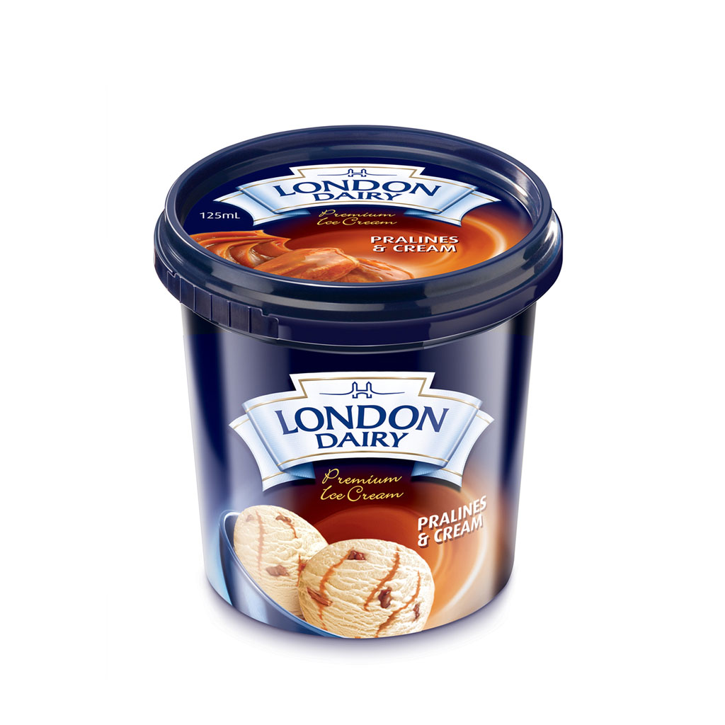 London Dairy Pralines &amp; Cream Ice Cream 125ml