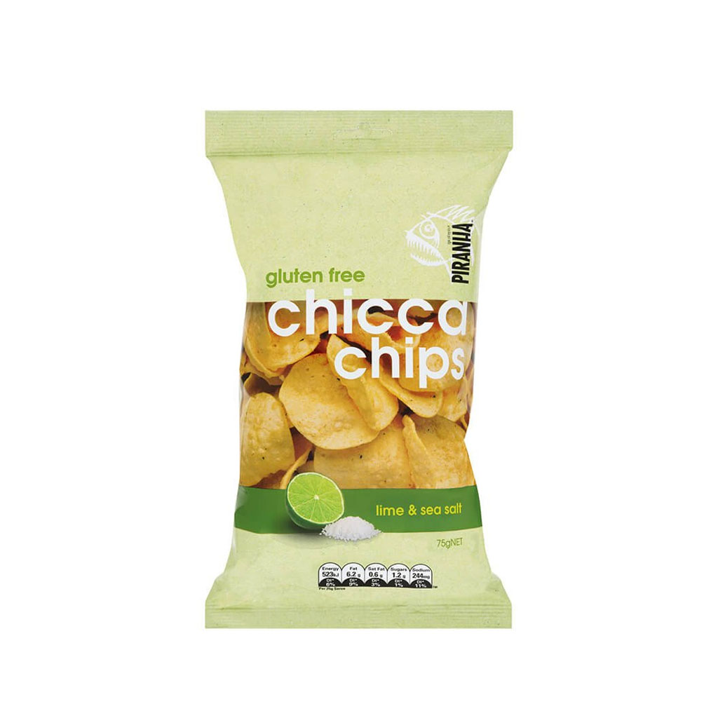 Piranha Chicca Chips Lime &amp; Sea Salt 75g