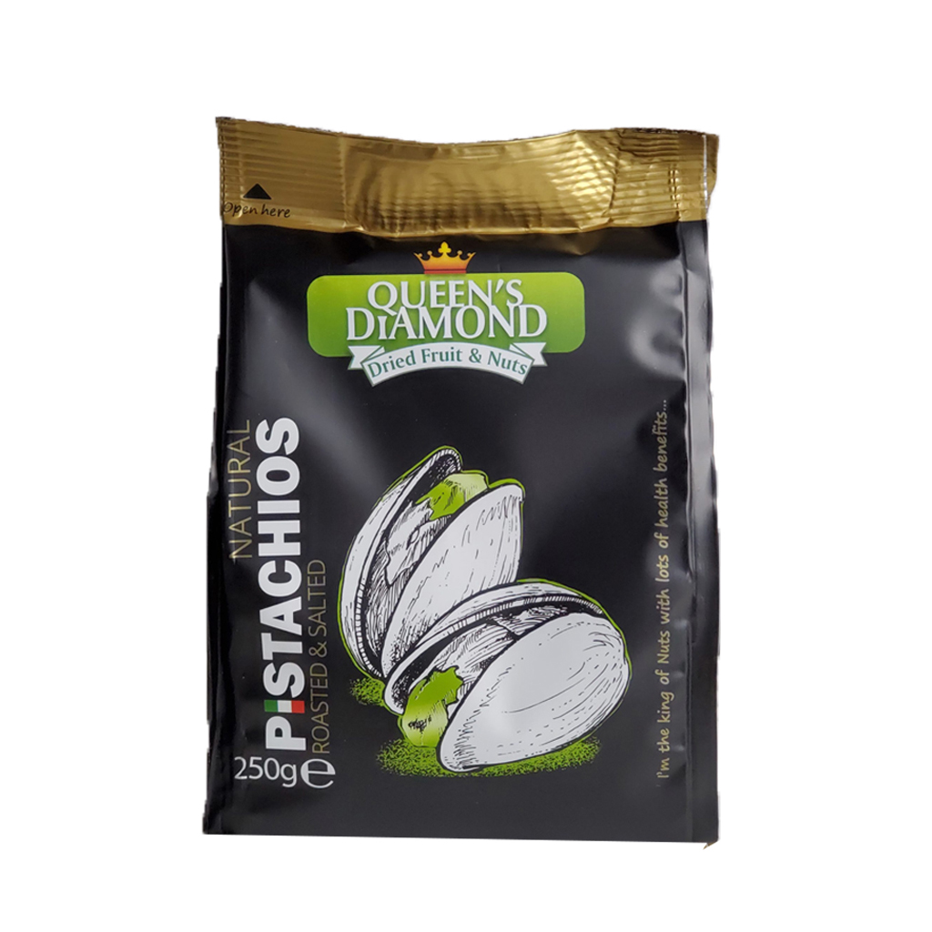 Queen's Diamond Roasted &amp; Salted Long Pistachio 250g