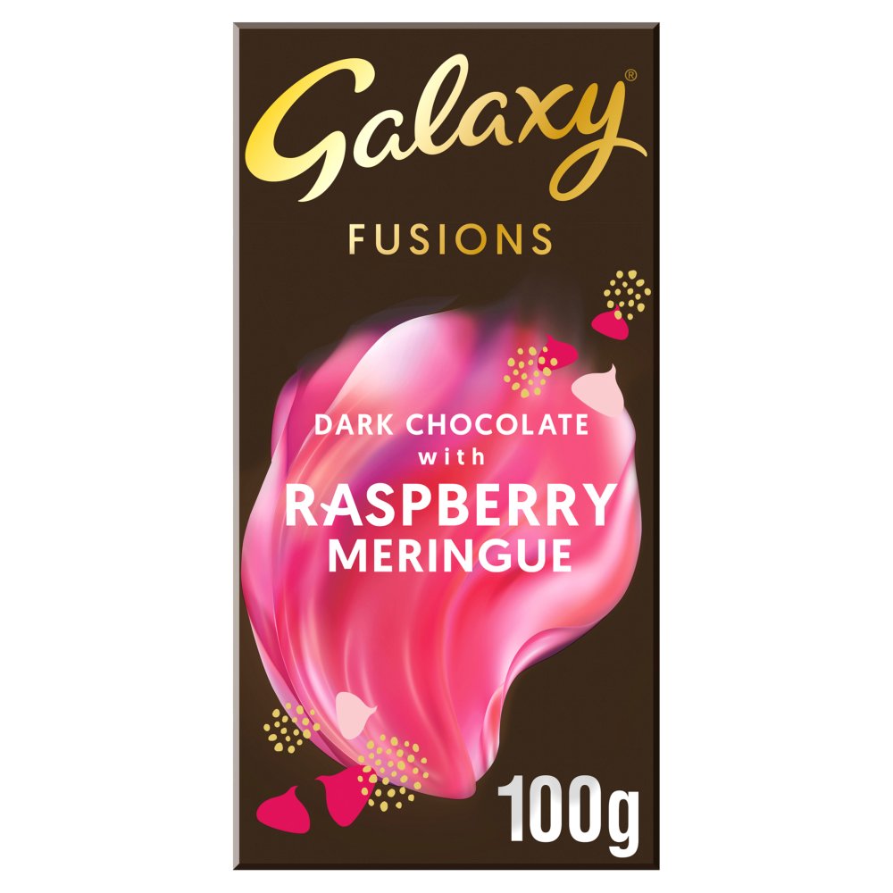 Galaxy Fusions Dark Chocolate With Raspberry Meringue 100g