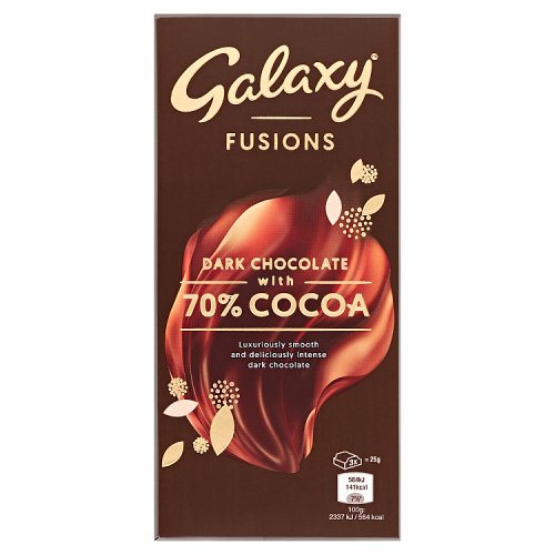 Galaxy Fusions Dark Chocolate With 70% Cocoa 100g