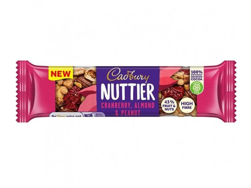Cadbury Nuttier Cranberry, Almond &amp; Peanut Milk Chocolate Bar 40g