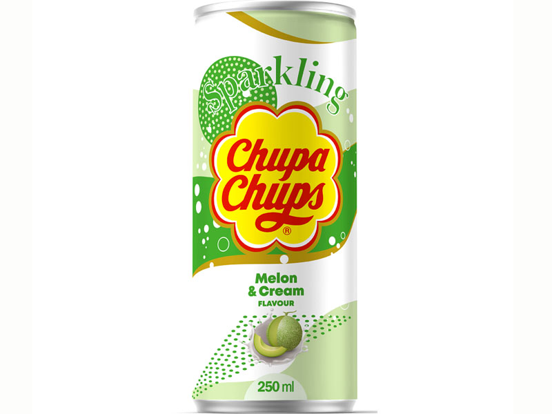 Chupa Chups Sparkling Melon &amp; Cream Flavor Drink 250ml