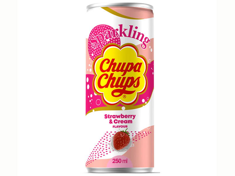 Chupa Chups Sparkling Strawberry &amp; Cream Flavor 250ml