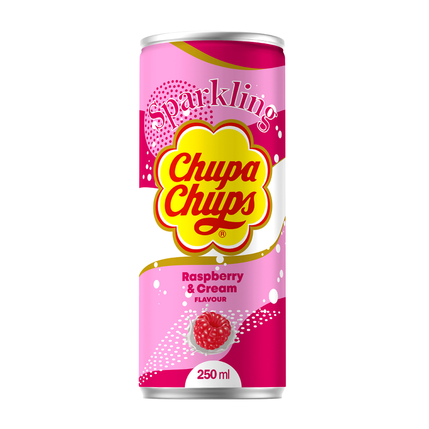 Chupa Chups Sparkling Raspberry &amp; Cream Flavor 250 ml