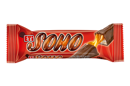 Eti Soho Milk Chocolate Nougat Bar Caramel Biscuit 20gm