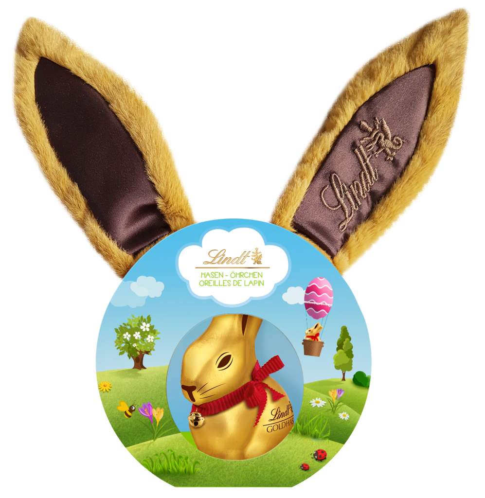 Lindt Gold Rabbit Plush Ears Chocolate 50gm