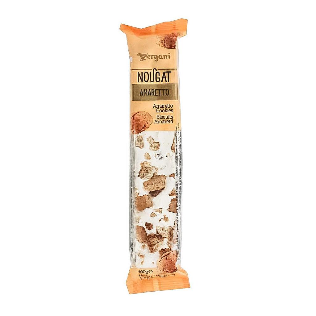 Vergani Soft Nougat With Almonds &amp; Amaretto Cookies Bar 100gm