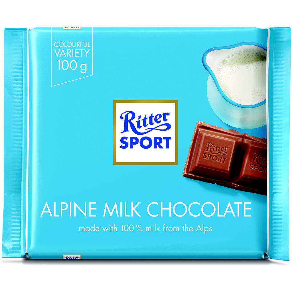 Ritter Sport Alpine Milk Chocolate 100gm