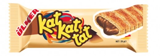 Ulker Kat Kat Tat Puff Pastry Cocoa Cream Filling Chocolate Flavor 24g