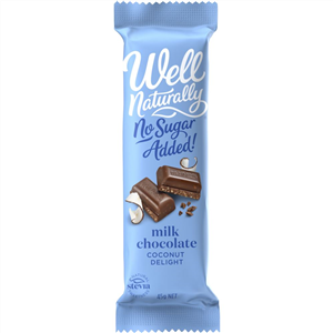 Well Naturally No Sugar Added Milk Chocolate Coconut Delight 45g