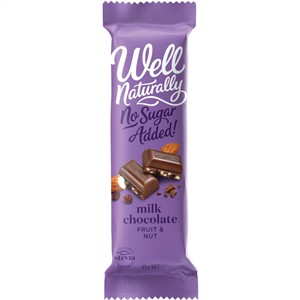 Well Naturally No Sugar Added Milk Chocolate Fruit &amp; Nut 45g