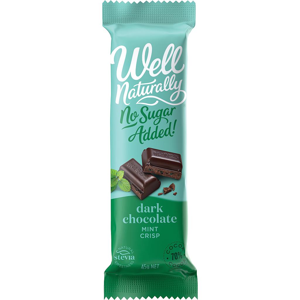 Well Naturally No Sugar Added Dark Chocolate Mint Crisp 45g