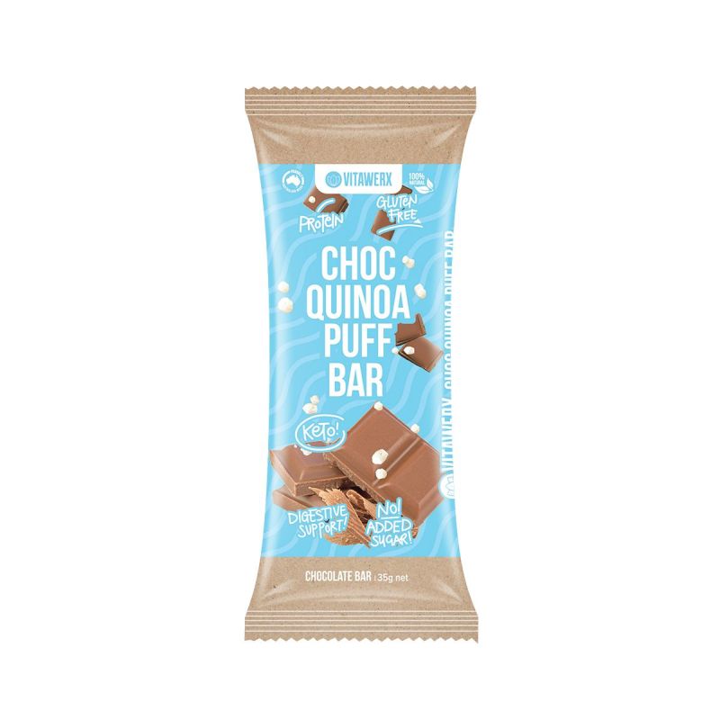 Vitawerx Protein Milk Chocolate Quinoa Puff Bar 35g