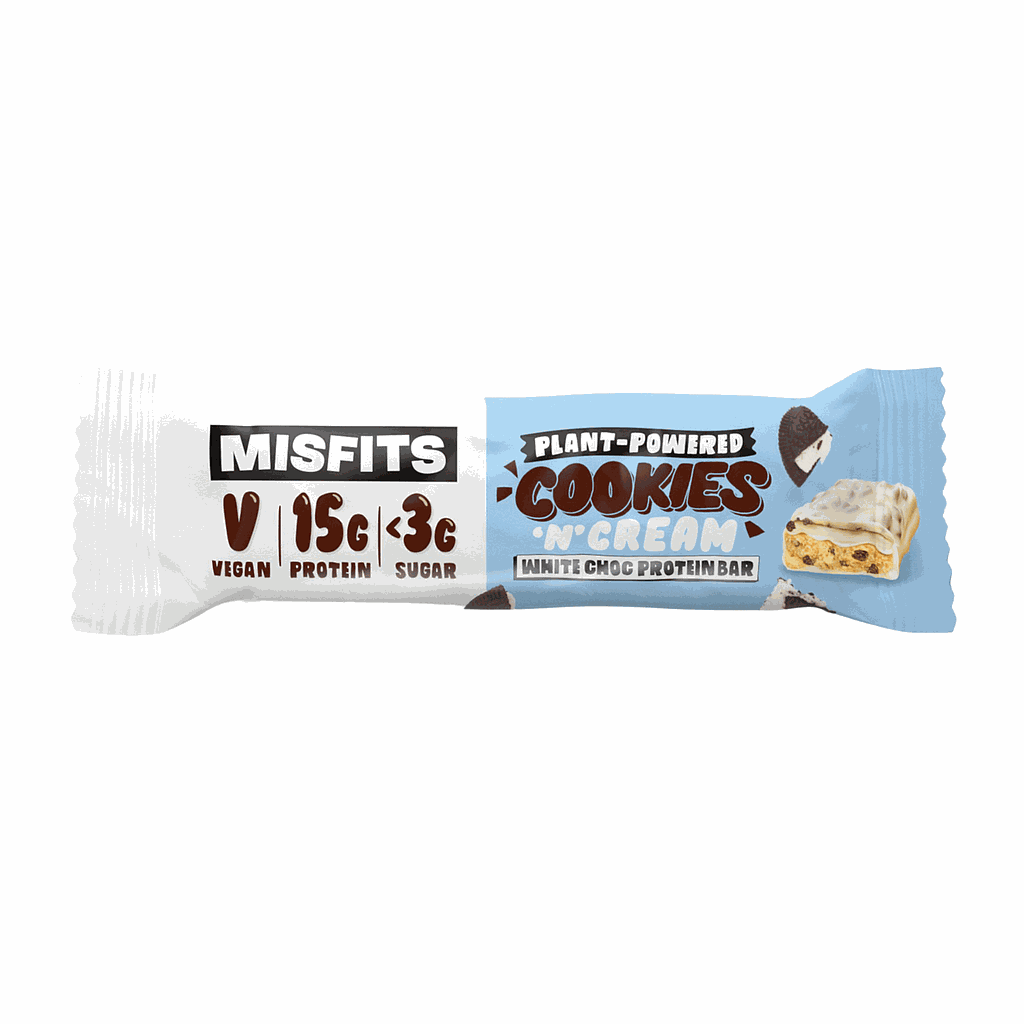 No Whey Misfits Cookies 'N' Cream White Choc Protein Bar 45gm