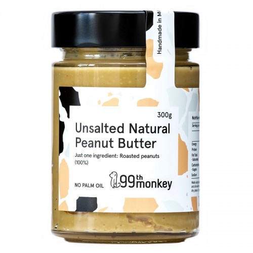99th Monkey Unsalted Natural Peanut Butter 325g
