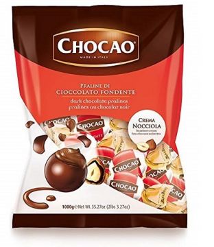 Vergani Chocao Dark Chocolate Pralines With Hazelnut Cream 125g