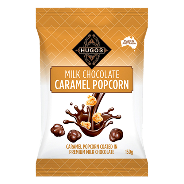 Hugos Milk Chocolate Caramel Popcorn 150g