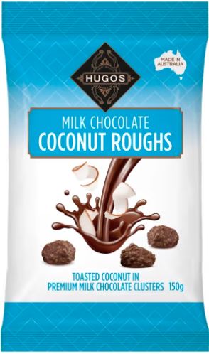 Hugos Milk Chocolate Coconut Roughs 150g