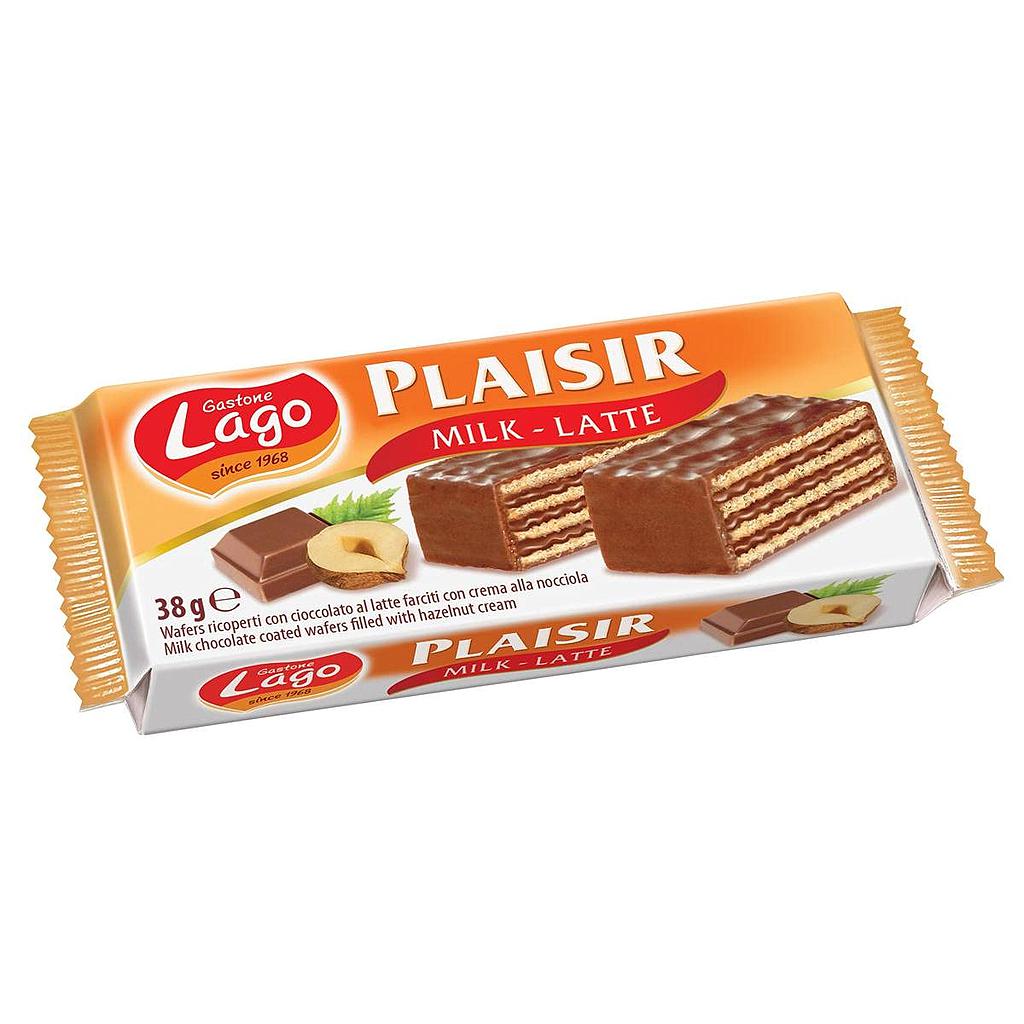 Lago Plaisir Milk Chocolate Coated Wafer With Hazelnut Cream 38g