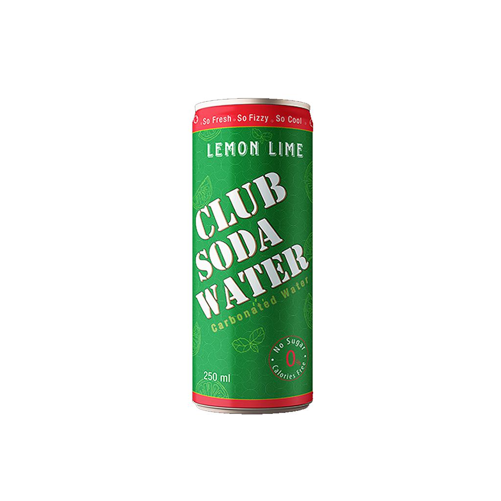 Club Soda Carbonated Water Lemon Lime 250ml