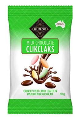 Hugos Milk Chocolate Clikclaks 200g