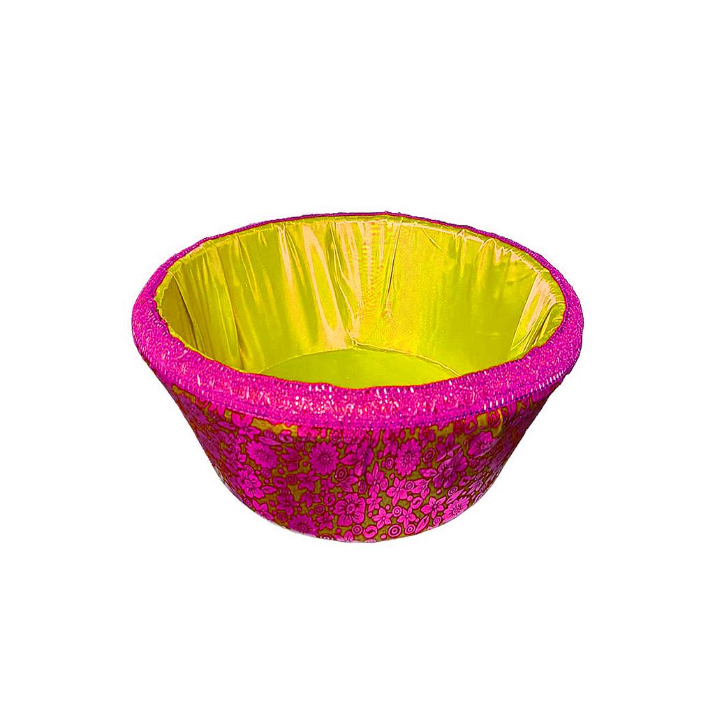 Round Basket wrapped with cloth Small Size