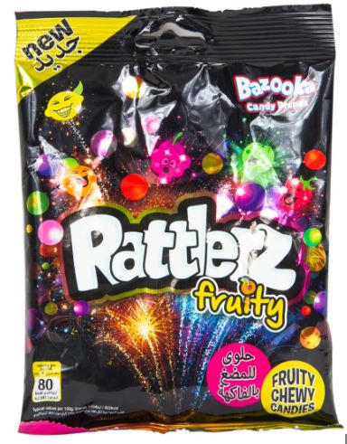 Bazooka Rattlerz Fruity Chew Candies 3x180g