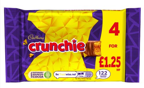 CADBURY CRUNCHIE CHOCOLATE 4x26.1G