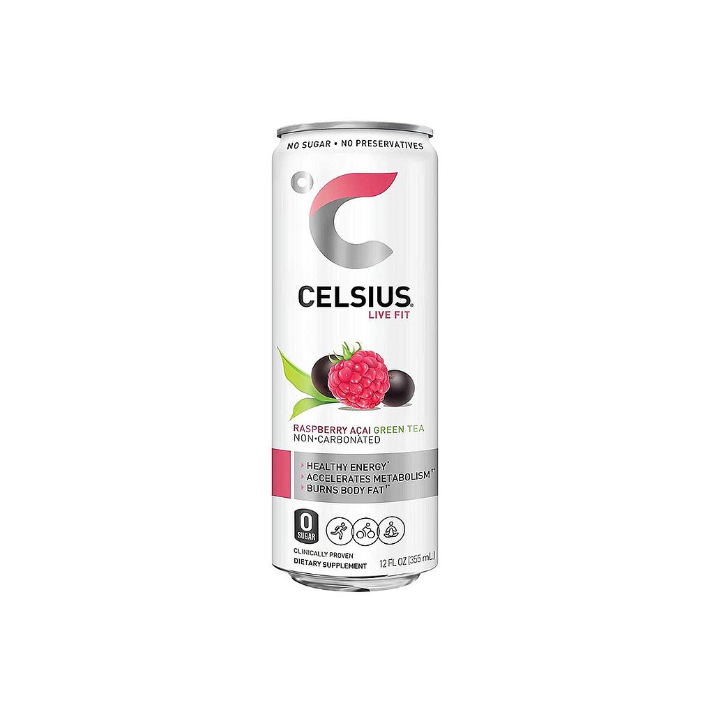 Celsius Raspberry Acai Green Tea Non Corbonated Drink 355 ml