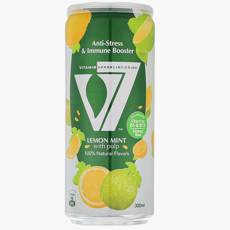 V7 Vitamin Sparkling Drink Lemon Mint 300ml
