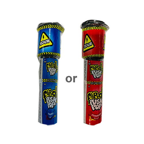 Bazooka Sour Flip-n-Dip Push Pop Candy Starwberry & Raspberry Flavor 25g