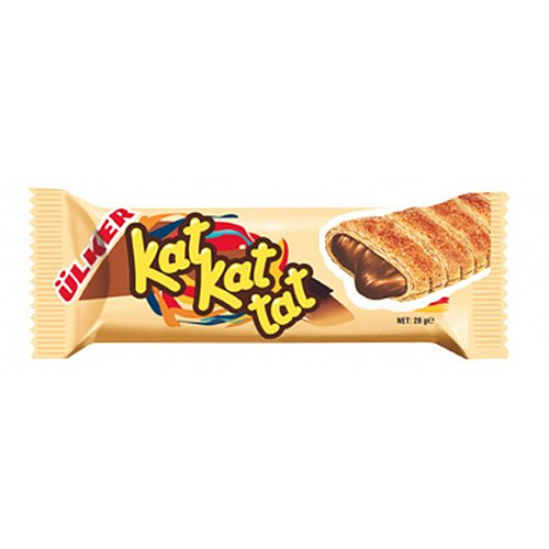 Ulker Kat Kat Tat Puff Pastry Cocoa Cream Filling Chocolate Flavor 24g