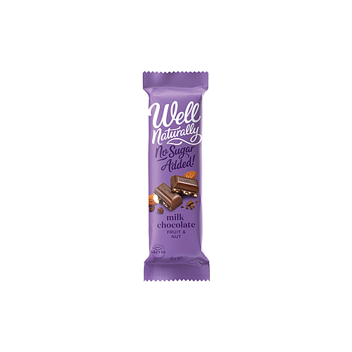Well Naturally No Sugar Added Milk Chocolate Fruit & Nut 45g