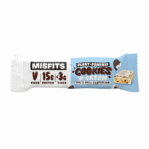 No Whey Misfits Cookies 'N' Cream White Choc Protein Bar 45gm