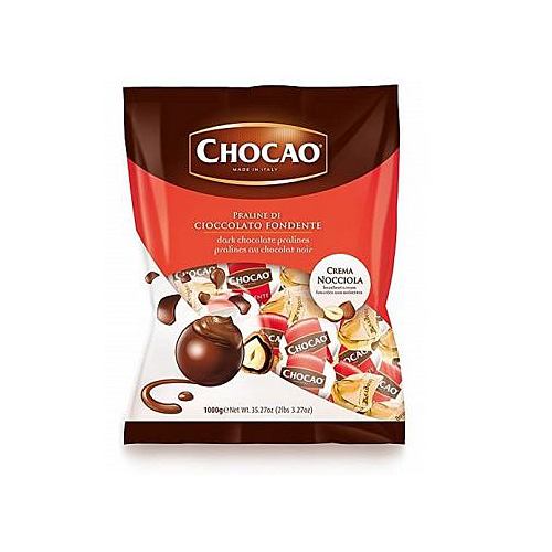 Vergani Chocao Dark Chocolate Pralines With Hazelnut Cream 125g