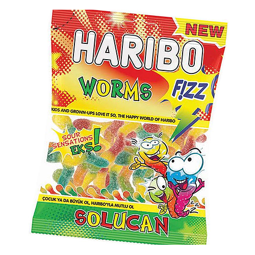 Haribo Worms Fizz Jelly 160g