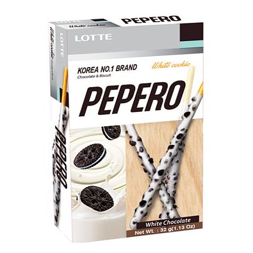 Lotte Pepero White Cokies Biscuit With Chocolate 8x32g