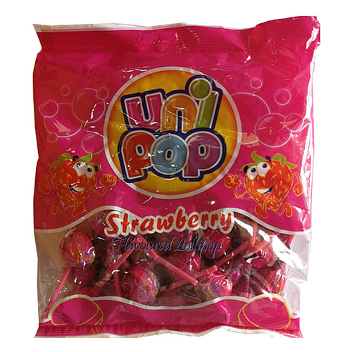 UniPop Strawberry Lollipop 40x10g