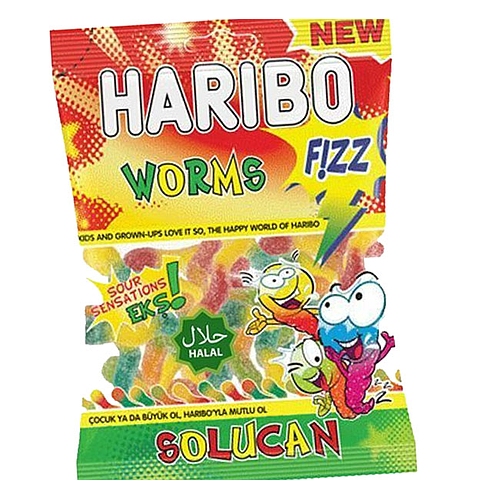 Haribo Worms Fizz Jelly 80g