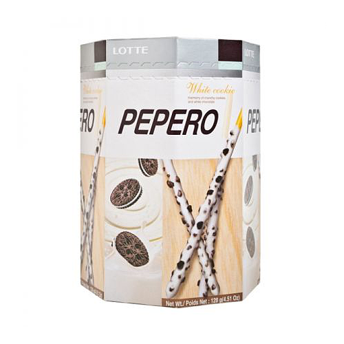 Lotte Pepero White Cookie Biscuit With Chocolate 128g