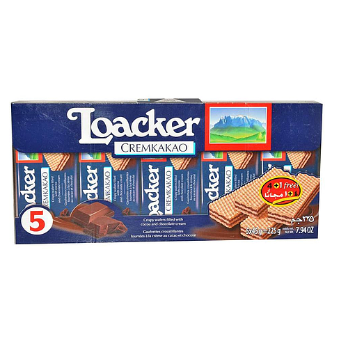 loacker Cremkakao waffer Wafer 5x45g