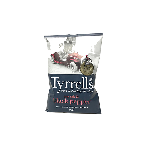 Tyrrells English Crisps Sea Salt & Black Pepper Potato 40g