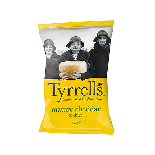 Tyrrells English Crisps Mature Cheddar & Chive Potato 150g