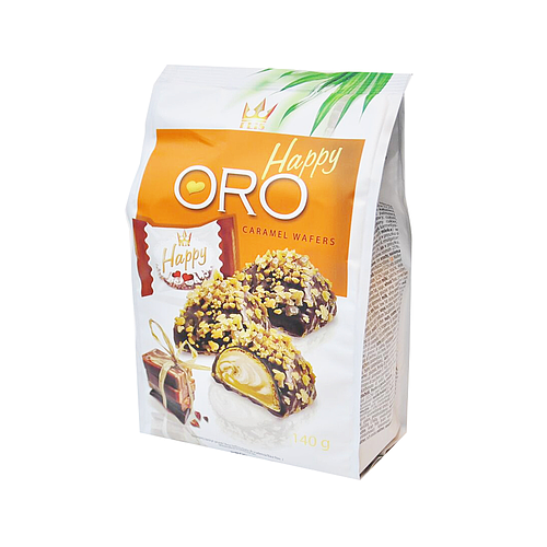 Happy Oro Caramel Wafers 140g