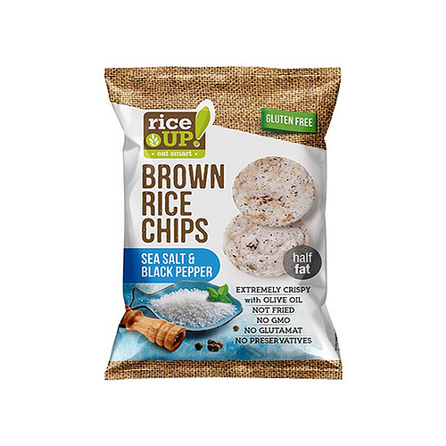 Rice Up Brown Rice Chips With Sea Salt & Black Pepper 25g