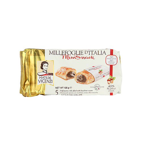 Vicenzi Mini Snack Pastry roll With Hazelnut Cream Biscuit 150g
