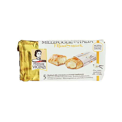 Vicenzi Mini Snack Pastry rol With Vanilla Cream Biscuit 125g