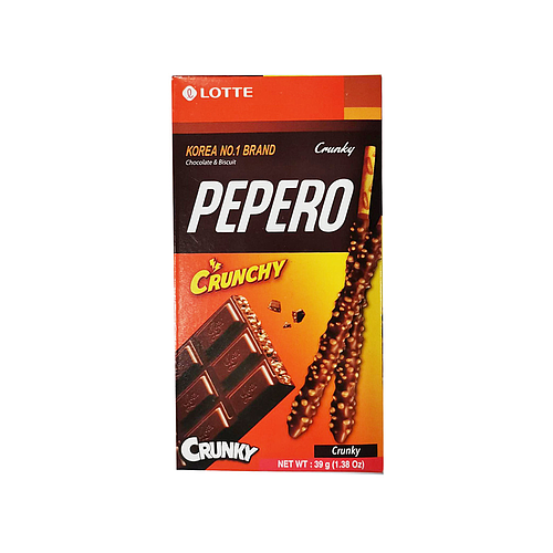 Lotte Pepero Crunchy Biscuit With Chocolate 39g