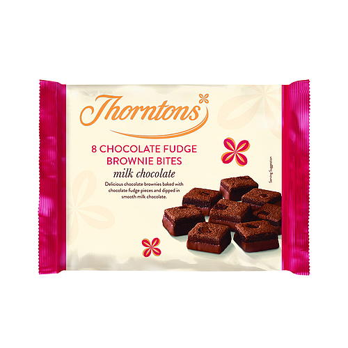 Thorntons 8PK Chocolate Fudge Brownie Bites Milk Chocolate Wafer 112g